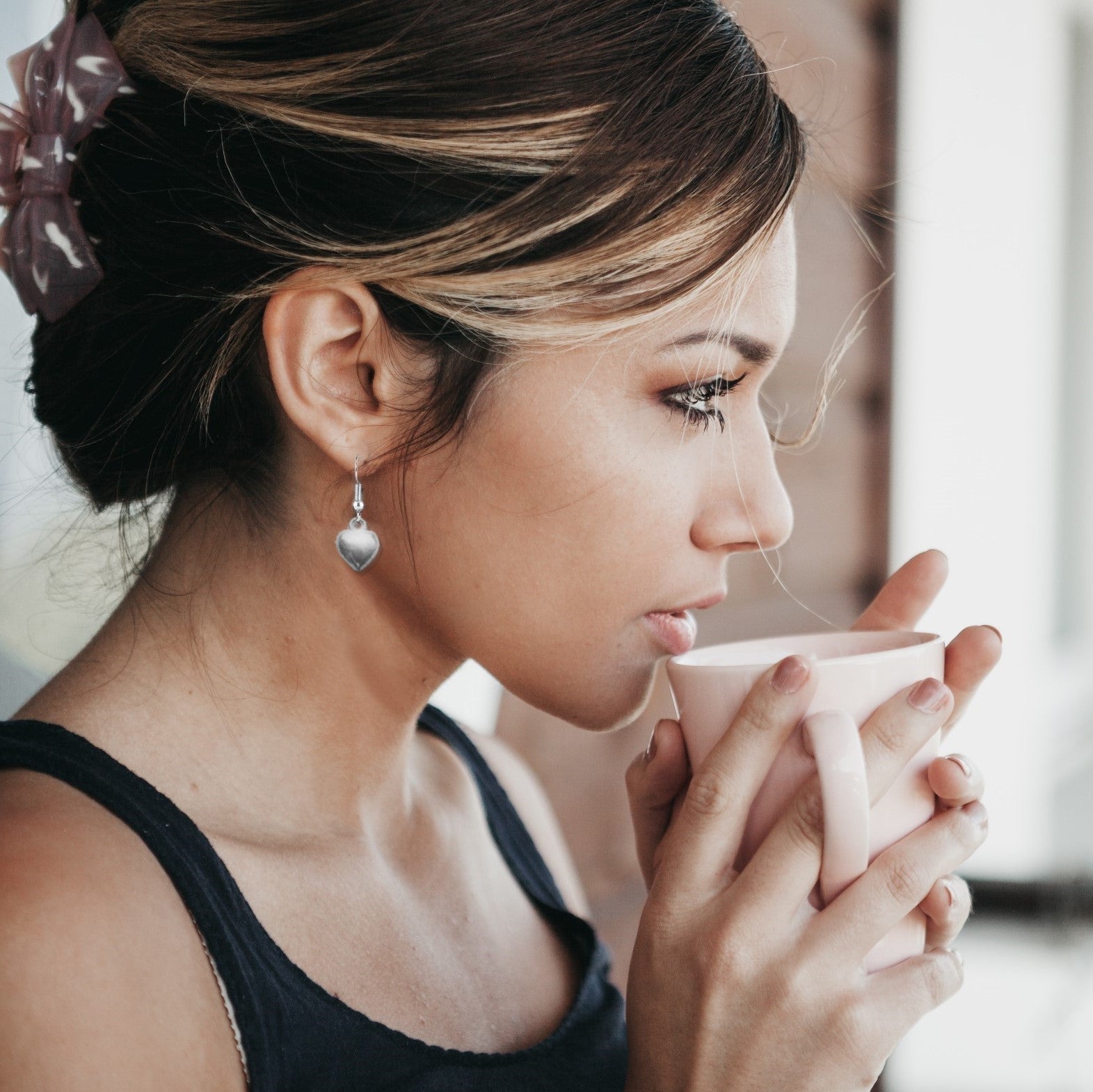 Merry Christmas Mini Gift Hamper with Silver Heart Earrings