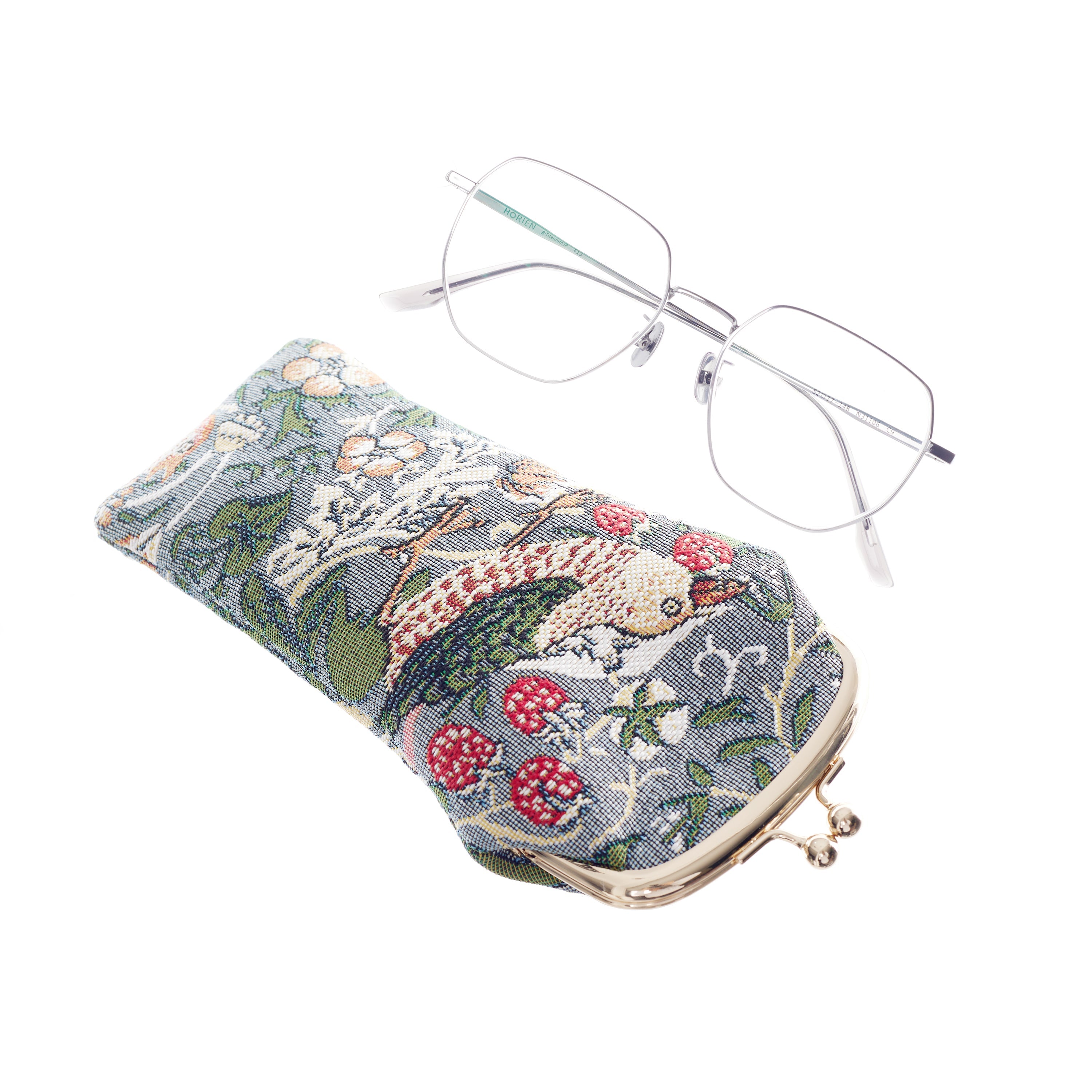 V&A Licensed Strawberry Thief Grey - Glasses Pouch