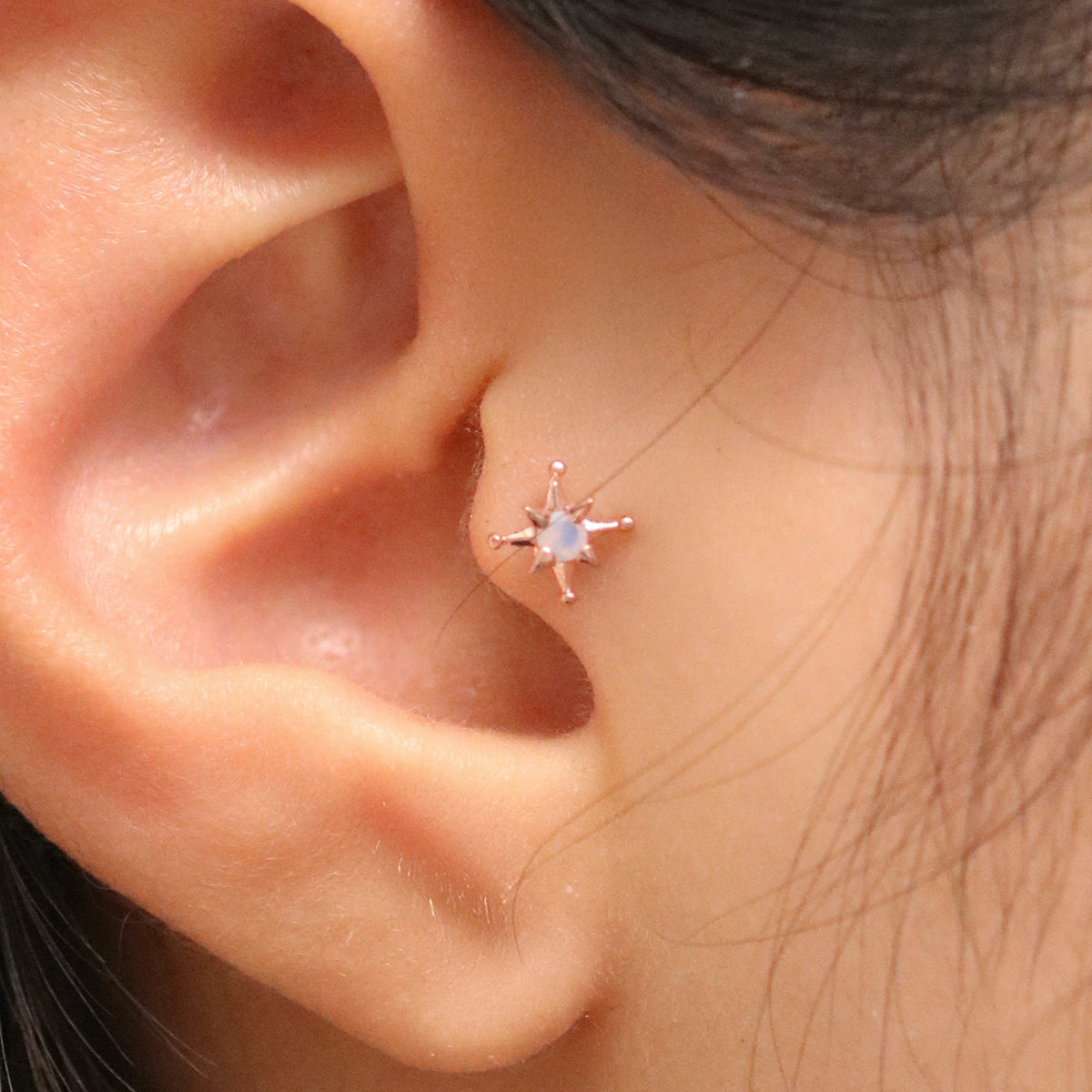 moonstone sparkle star piercing
