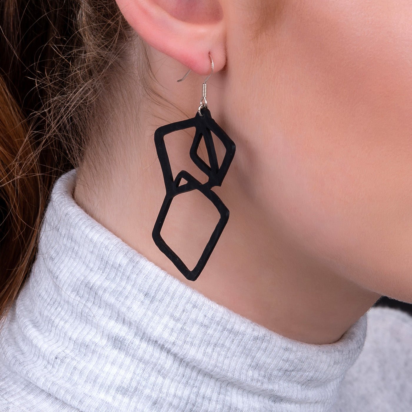 Belinda Geometric Recycled Rubber Earrings